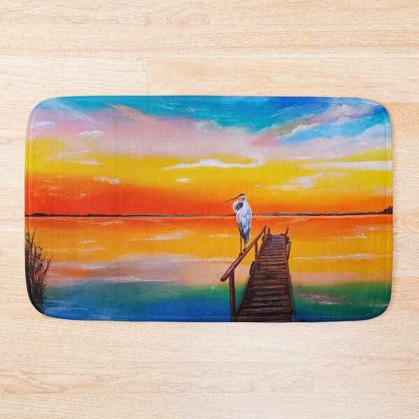 Item preview, Serene Sunset Egret Painting designed and sold by ArtistsAtticWI.