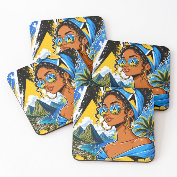Item preview, St Lucian Girl Saint Lucia Flag Proud Saint Lucian designed and sold by scicilysimonee.