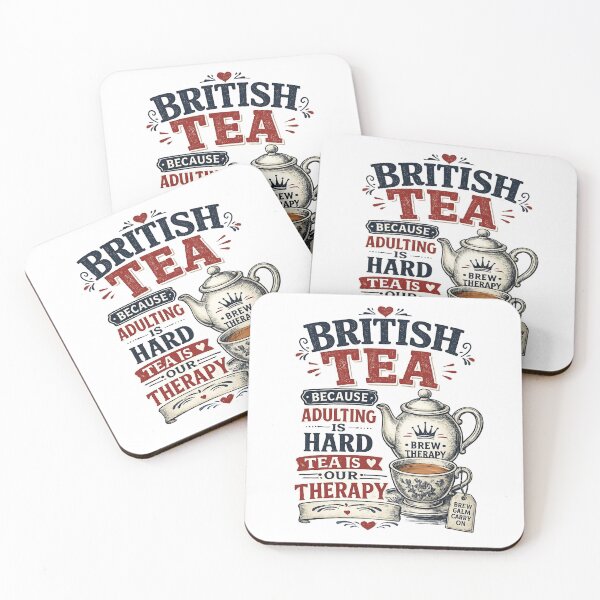 Item preview, British Tea Therapy | Because Adulting Is Hard Funny Tea Lover T-Shirt designed and sold by YoSum.