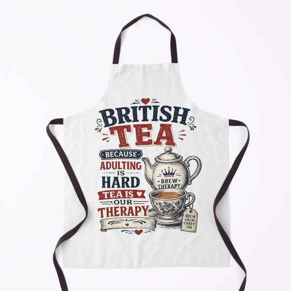 Item preview, British Tea Therapy | Because Adulting Is Hard Funny Tea Lover T-Shirt designed and sold by YoSum.