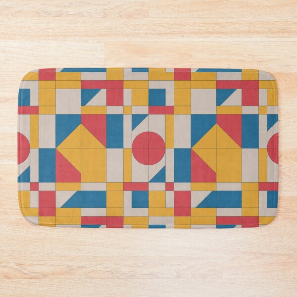Item preview, Bold Bauhaus Geometric Pattern | Primary Colour Grid Seamless Repeat designed and sold by Midnight Veil Designs.