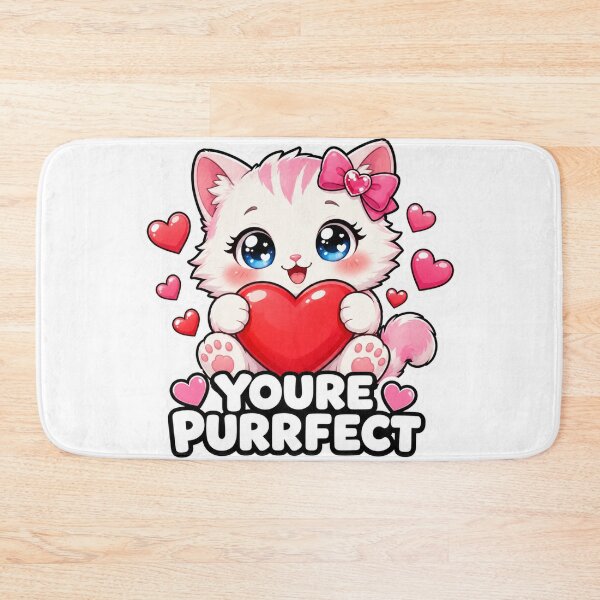 Item preview, Youre Purrfect Cute Kawaii Cat Love Valentine designed and sold by MoodyMeows.