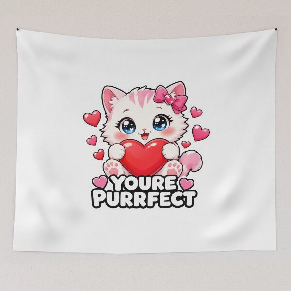 Item preview, Youre Purrfect Cute Kawaii Cat Love Valentine designed and sold by MoodyMeows.