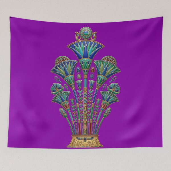 Item preview, Ancient Egyptian Lotus Symbol Sacred Nile Flower Hieroglyphic Art designed and sold by Queen Cleopatra.