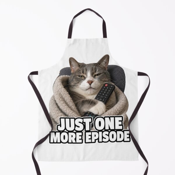 Item preview, Just One More Episode Funny Lazy Cat Meme TV designed and sold by MoodyMeows.