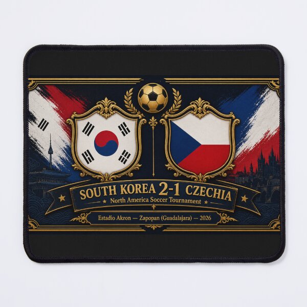 Item preview, Elegant Oil Artwork of South Korea vs Czechia Soccer Match designed and sold by BrickByDream.