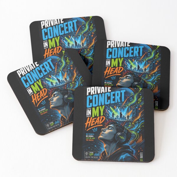 Item preview, Private Concert In My Head Neon Headphones Music Poster designed and sold by Sketchlegacy.