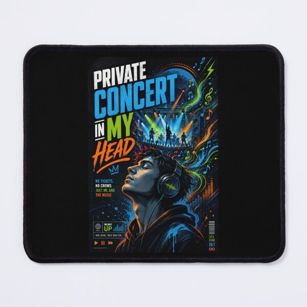 Item preview, Private Concert In My Head Neon Headphones Music Poster designed and sold by Sketchlegacy.