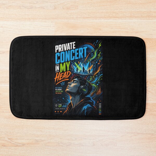 Item preview, Private Concert In My Head Neon Headphones Music Poster designed and sold by Sketchlegacy.