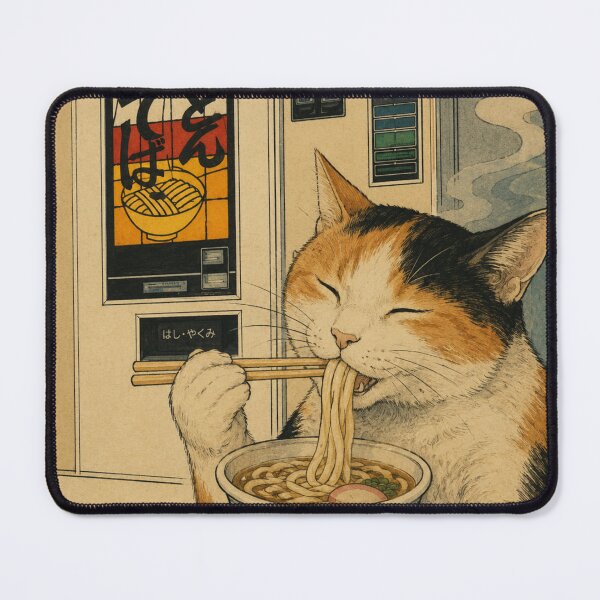 Item preview, Calico Cat Enjoying Retro Vending Machine Udon designed and sold by Komatoya.