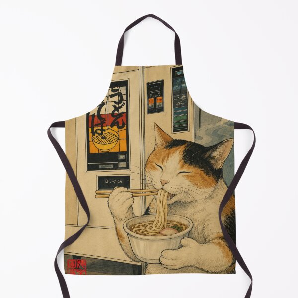 Item preview, Calico Cat Enjoying Retro Vending Machine Udon designed and sold by Komatoya.