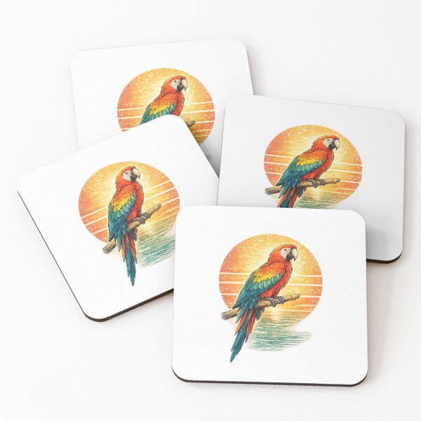 Item preview, Scarlet macaw at Sunset Paradise in Florida Tropical Parrot  designed and sold by piketo.