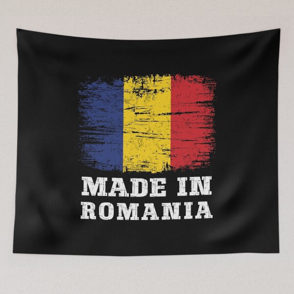 Item preview, Distressed Made in Romania Flag – Retro Romanian Pride designed and sold by Dmetalx Art Apparel.