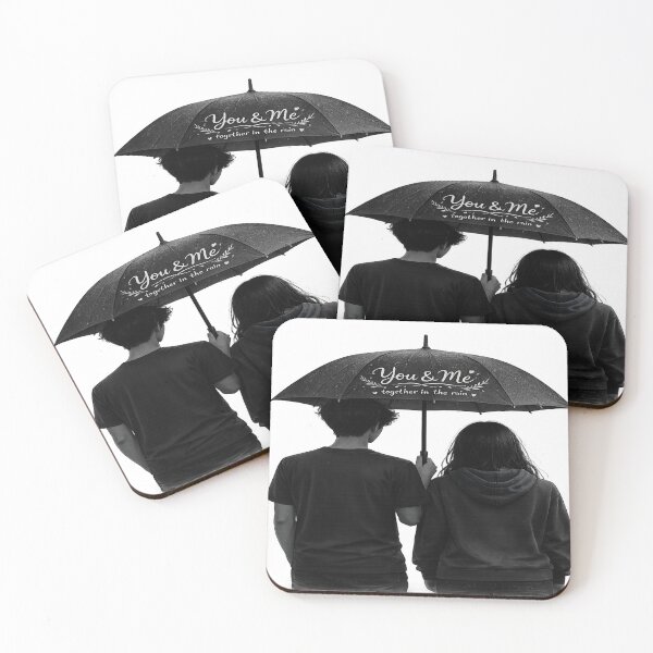 Item preview, You & Me – Together in the Rain | Romantic Couple Umbrella Cartoon Design designed and sold by Lifehackerplus1.