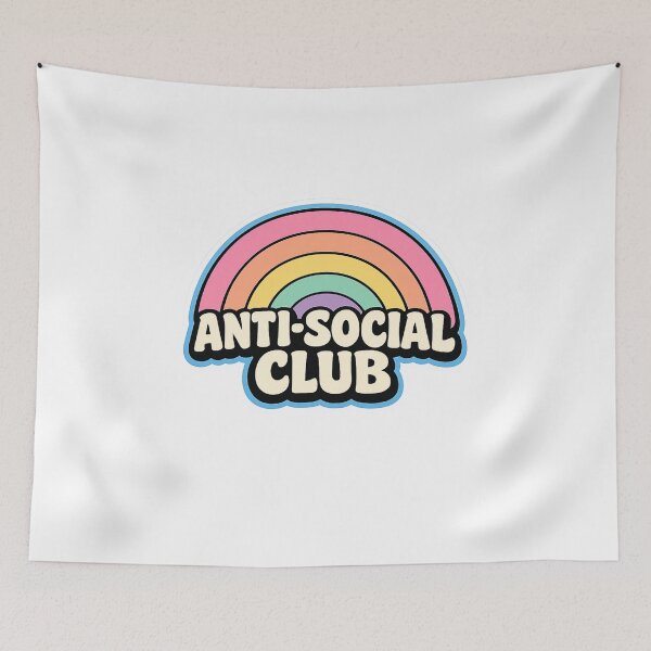 Item preview, Anti Social Club Retro Pastel Rainbow Aesthetic designed and sold by Digistore1221.