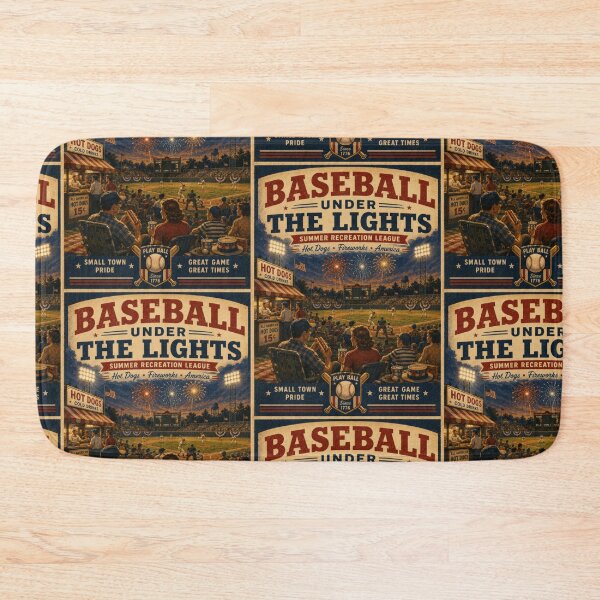 Item preview, Baseball Under the Lights Retro Americana Summer Game Design designed and sold by TheTrendsDesk.