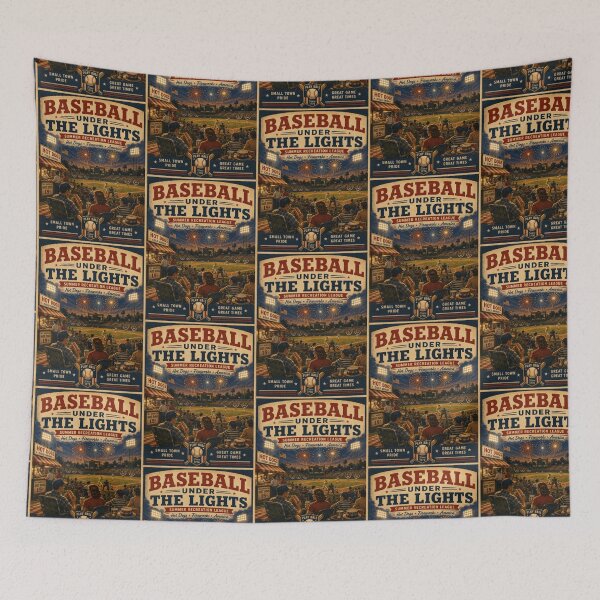 Item preview, Baseball Under the Lights Retro Americana Summer Game Design designed and sold by TheTrendsDesk.