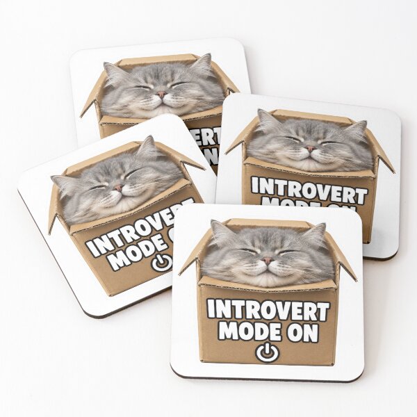 Item preview, Introvert Mode On Funny Cat In Box Meme designed and sold by MoodyMeows.