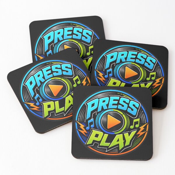 Item preview, Press Play Neon Music Badge designed and sold by Sketchlegacy.