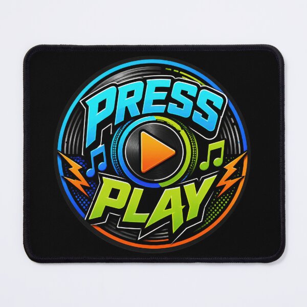 Item preview, Press Play Neon Music Badge designed and sold by Sketchlegacy.