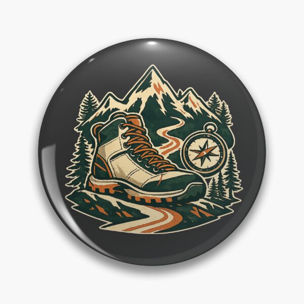 Item preview, Hiking Boot Compass Mountain Trail designed and sold by Corvoria.