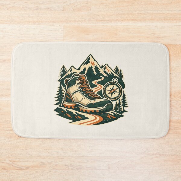 Item preview, Hiking Boot Compass Mountain Trail designed and sold by Corvoria.