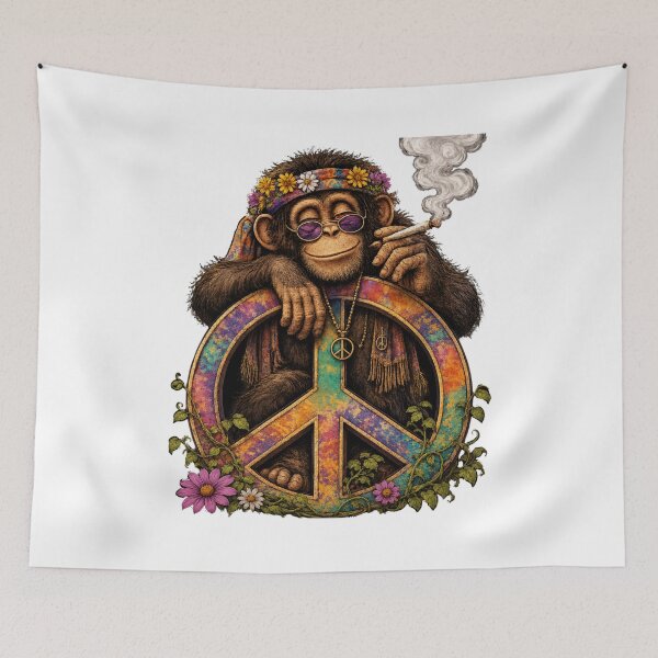 Item preview, Peace Love And Puff Monkey designed and sold by HippyRikky.