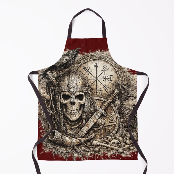 Item preview, Viking Skull with Raven & Wolf – Norse Ancient Symbols designed and sold by Alchemy Forge.
