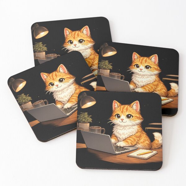 Item preview, Cat at Computer designed and sold by Wild Horizon Studio.
