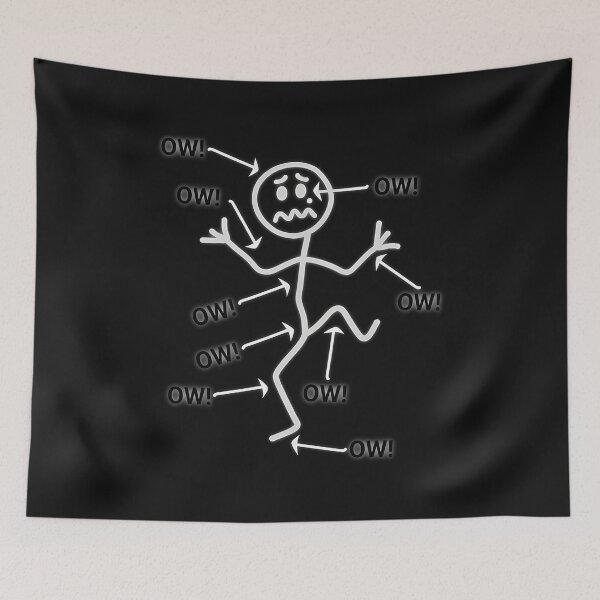 Item preview, Stick Figure Ow Body Pain Graphic designed and sold by DoodleVerseDark.