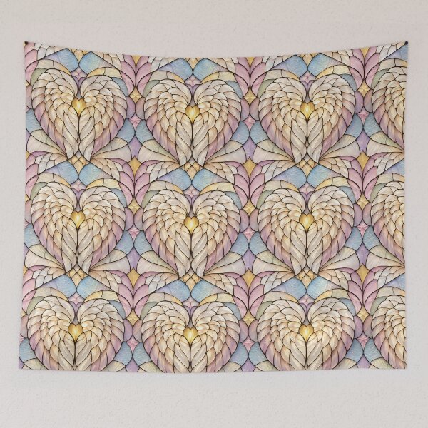 Item preview, Angel Wing Stained Glass Heart Pattern designed and sold by Dresut.