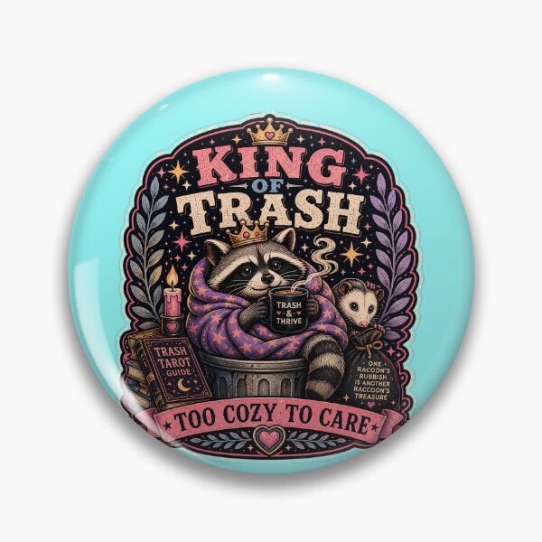 Item preview, King of Trash Retro Too Cozy To Care designed and sold by logicfun.