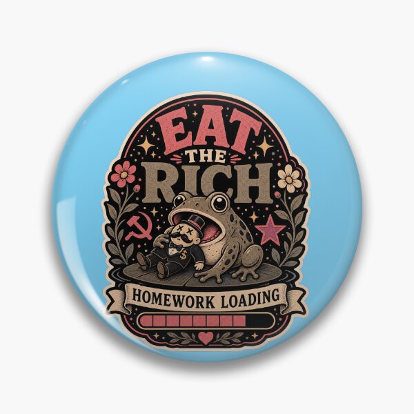 Item preview, Eat The Rich Frog Retro Homework Loading designed and sold by logicfun.