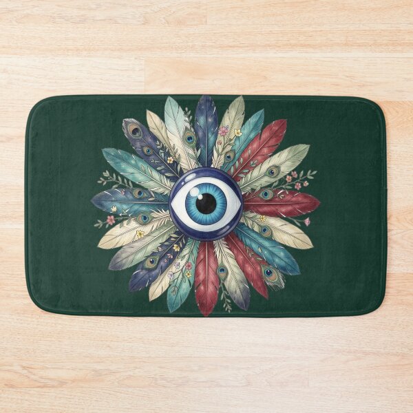 Item preview, Boho Evil Eye Feather Wreath designed and sold by TheUnveiledEye.