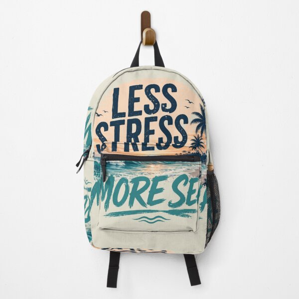 Item preview, Less Stress More Sea Retro Beach Design designed and sold by Simo Studio.