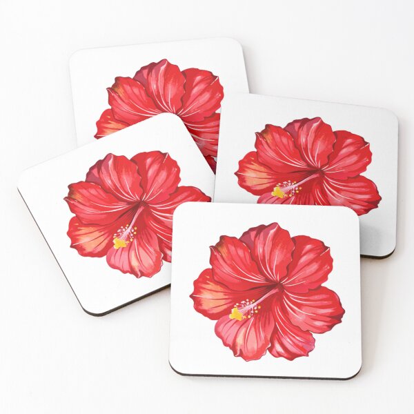 Item preview, Red Hibiscus Watercolor designed and sold by CozyCovenClub.
