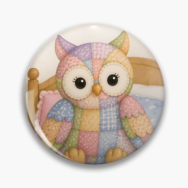 Item preview, Patchwork Owl on Bed designed and sold by Shelley Loewnau-Jones Studio.