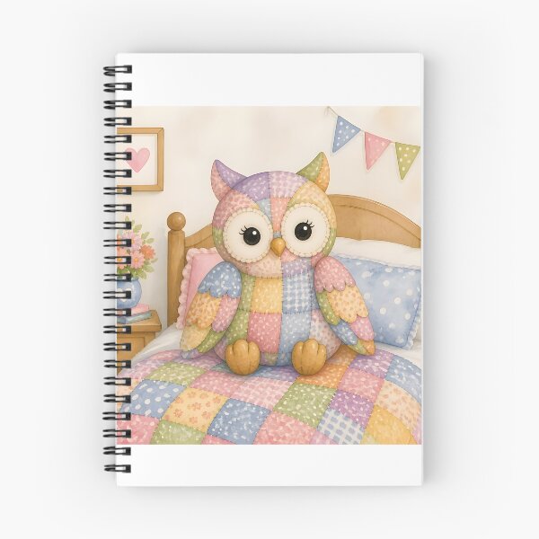 Item preview, Patchwork Owl on Bed designed and sold by Shelley Loewnau-Jones Studio.