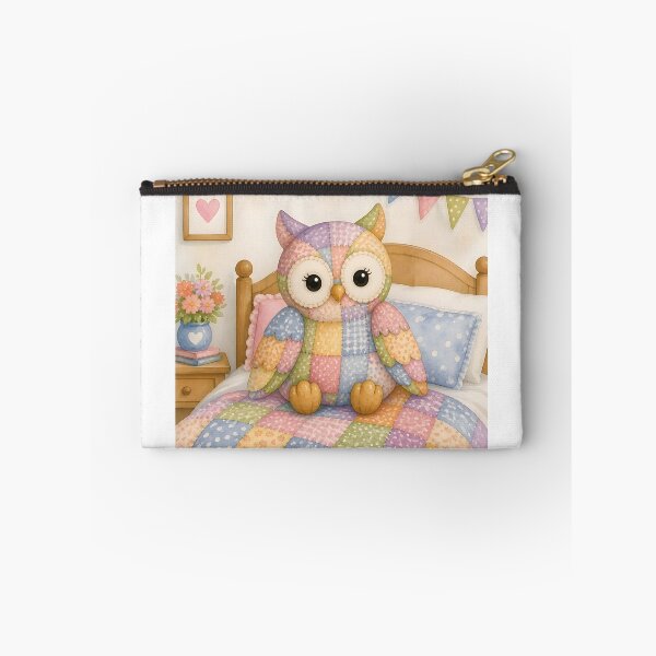 Item preview, Patchwork Owl on Bed designed and sold by Shelley Loewnau-Jones Studio.