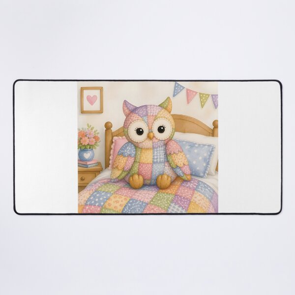 Item preview, Patchwork Owl on Bed designed and sold by Shelley Loewnau-Jones Studio.
