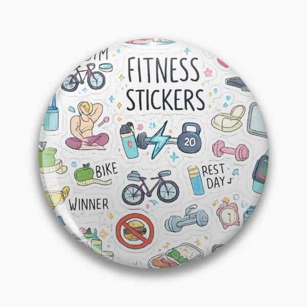 Item preview, Cute Fitness Stickers Pack Health and Workout Doodle Sheet designed and sold by Digistore1221.