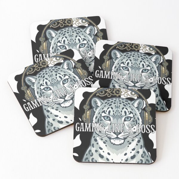 Item preview, Gaming Like A Boss White Typography Snow Leopard Headset Graphic designed and sold by Animalloveus.