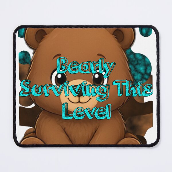 Item preview, Bearly Surviving This Level Funny Chibi Gamer Bear Pun designed and sold by Animalloveus.