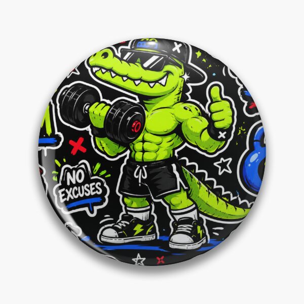 Item preview, Build Your Body Muscular Crocodile Gym Cartoon designed and sold by Digistore1221.