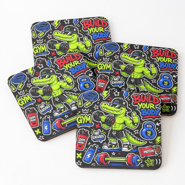 Item preview, Build Your Body Muscular Crocodile Gym Cartoon designed and sold by Digistore1221.