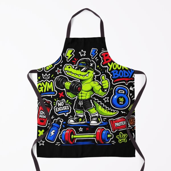 Item preview, Build Your Body Muscular Crocodile Gym Cartoon designed and sold by Digistore1221.