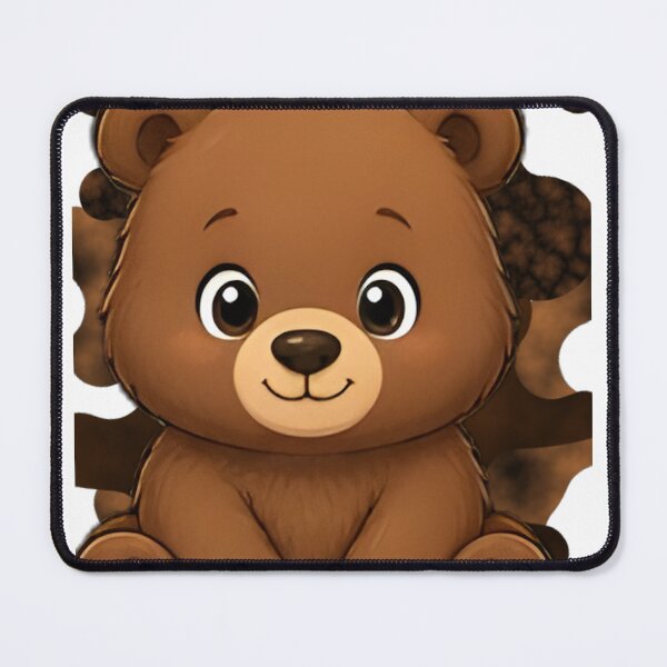 Item preview, Cute Chibi Bear Mascot with Dark Brown Splash designed and sold by Animalloveus.