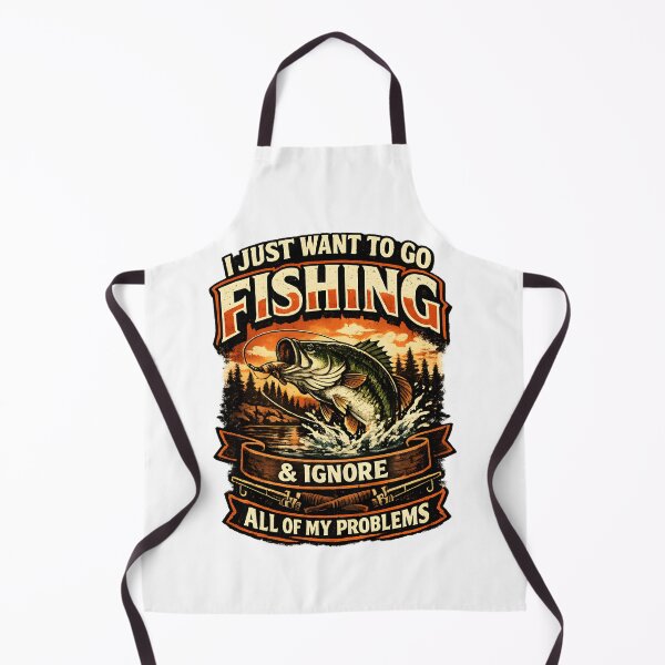 Item preview, I Just Want To Go Fishing And Ignore All Of My Problems – Funny Fishing Design designed and sold by CreativeMindsetLab.