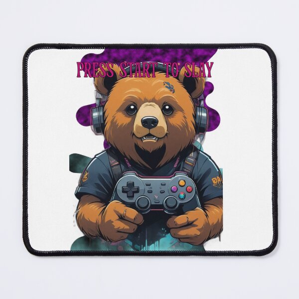 Item preview, Press Start To Slay Funny Chibi Gamer Bear designed and sold by Animalloveus.