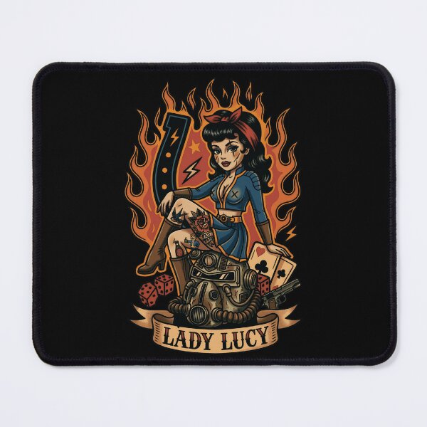 Item preview, Lucky Wasteland Pinup Girl - Power Armor Tattoo designed and sold by Fictional Ink Society.